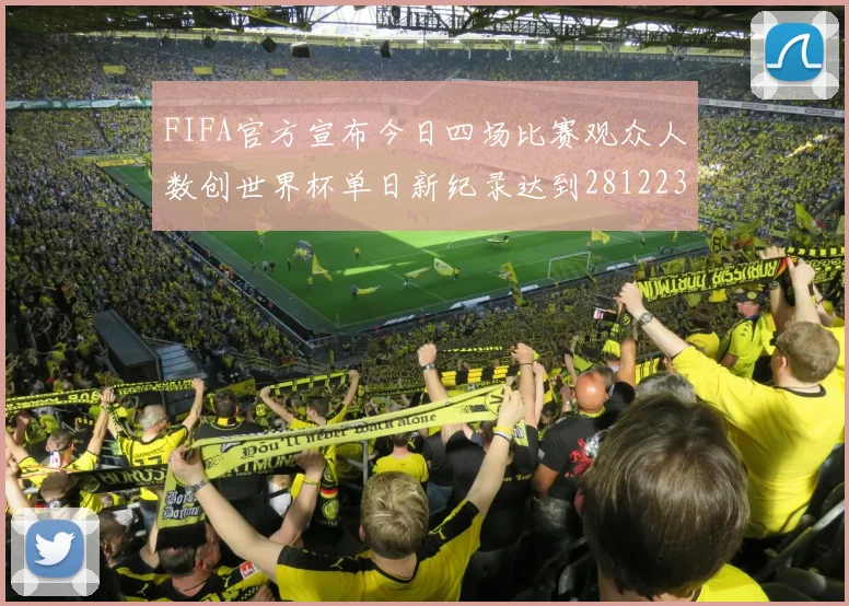 FIFA官方宣布今日四场比赛观众人数创世界杯单日新纪录达到281223人
